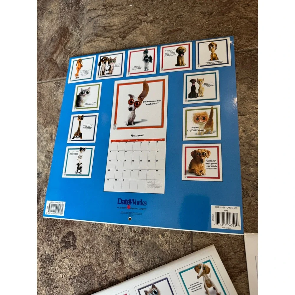 Vintage NEW Twisted Whiskers Calendar Lot 2004 2007‎ DateWorks Funny Cats Dogs